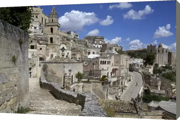 View of the city of Matera in Basilicata, Italy, Europe