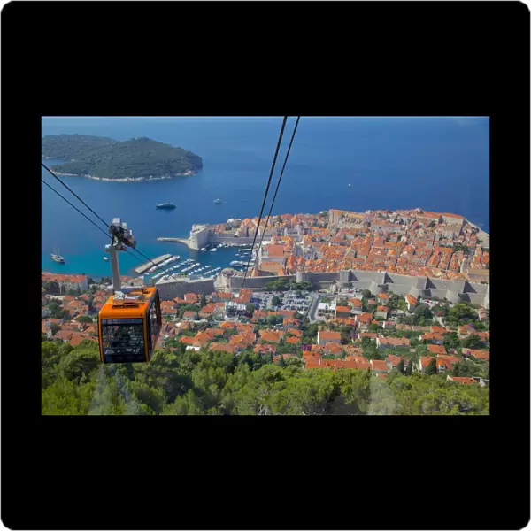 View of Old Town, UNESCO World Heritage Site, from cable car, Dubrovnik, Dubrovnik Riviera, Dalmatian Coast, Croatia, Europe