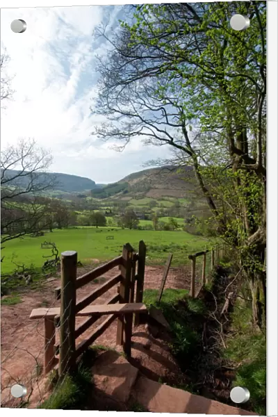 Footpath at Llanthony, Monmouthshire, Wales, United Kingdom, Europe