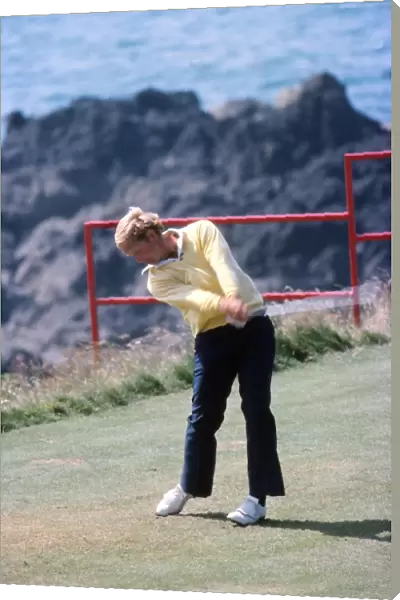 Jack Nicklaus tees off during the final round of the 1977 Open
