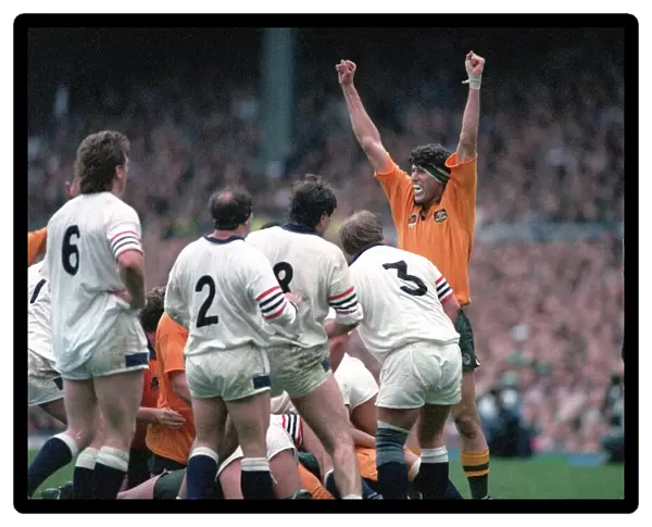 John Eales celebrates at the final whistle of the 1991 World Cup Final