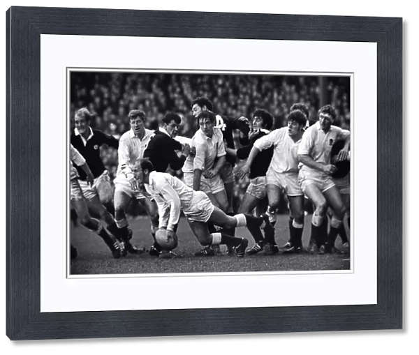 Jacko Page passes the ball during the 1971 Calcutta Cup