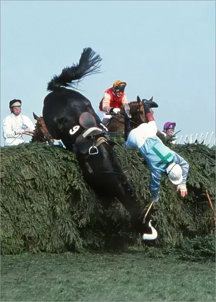 Rubstic falls at the Chair during the 1980 Grand National
