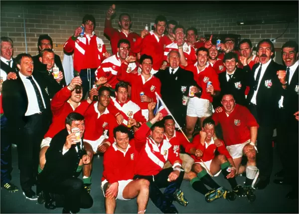 The British Lions celebrate their Test series victory against Australia in 1989