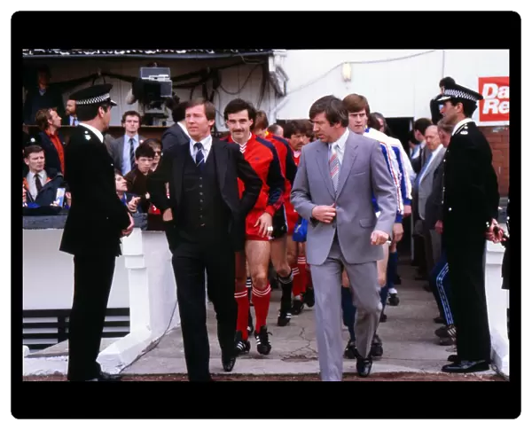 Alex Ferguson and John Greig lead out their teams - 1982 Scottish Cup Final