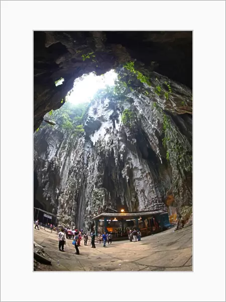 The Cathedral or Temple Cave at the Batu Caves, a Hindu shrine in Kuala Lumpur, Malaysia