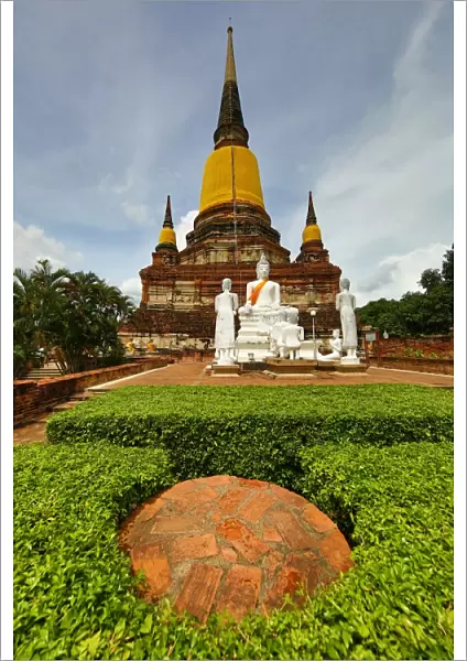 Buddha statues and chedi at Wat Yai Chaimongkol Temple, Ayutthaya, Thailand