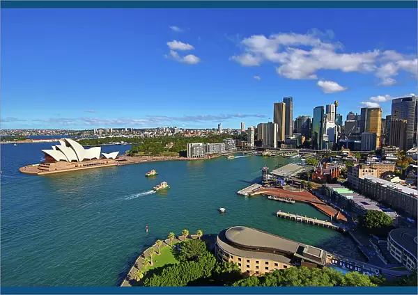 Sydney city skyline, harbour and the Opera House, Sydney, New South Wales, Australia