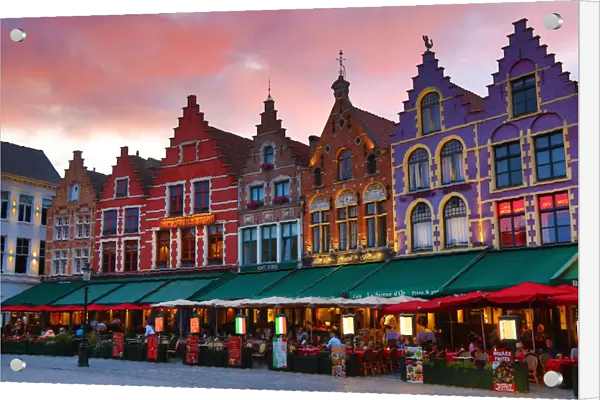 Old Guild houses in the Market Square or Markt, Bruges, Belgium