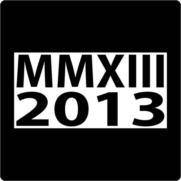 Souvenir 2013 year number design with roman numerals for the date MMXIII