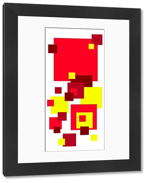 Coloured square design, primary colours, red yellow, green, blue squares modern art pattern