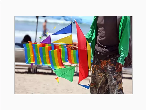 Kite seller on Legian Beach, Denpasar, Bali, Indonesia