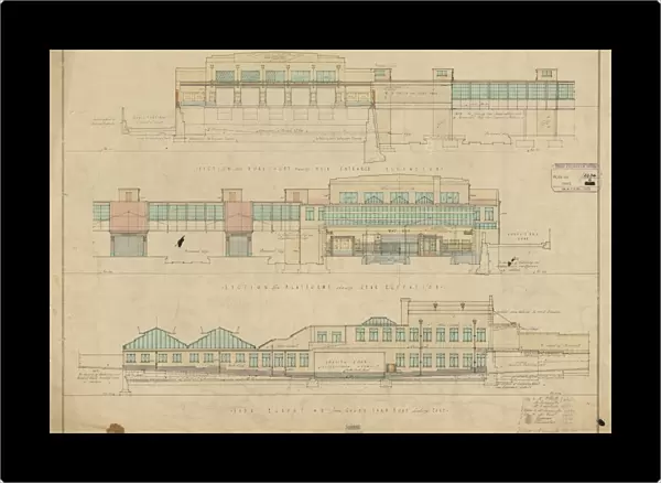 S. R. Wimbledon Station. Elevations of West Side Offices [1927]
