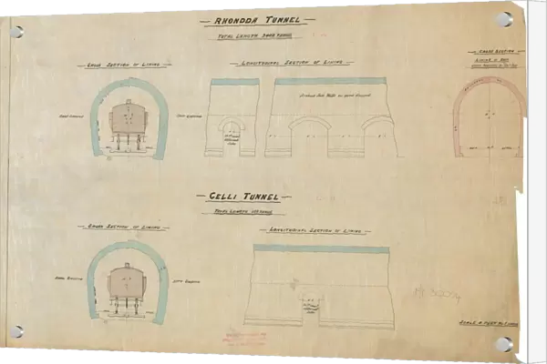 Rhondda Tunnel - Sections of Tunnel Lining [1890]