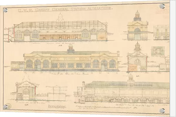 Cardiff Central Station. Great Western Railway. Cardiff Central Station Alterations Drawing No. 4. 2 May 1933