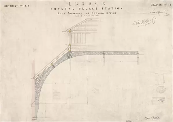 LB& SCR Crystal Palace Station - Roof Principal for Booking Office [1875]