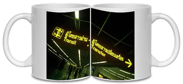 Transit signs at Bangkok Airport Thailand