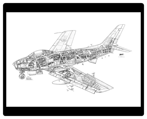 North American F-86E Sabre Cutaway Drawing