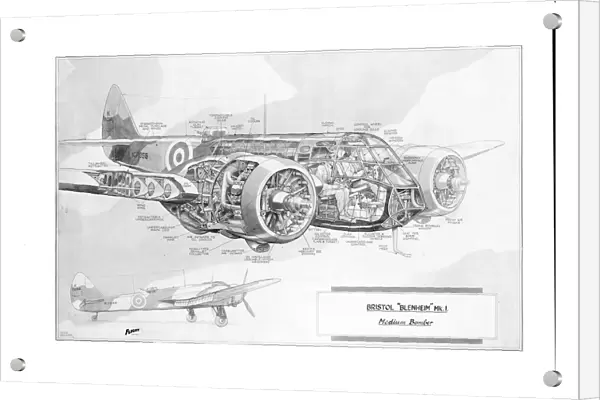 Bristol Blenheim Mk1 Cutaway Drawing