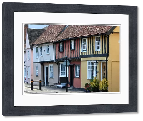 Coloured houses at Saffron Walden, Essex, UK