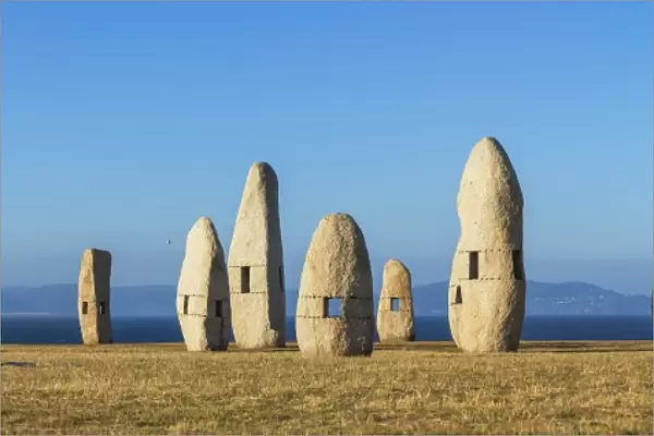 Menhirs Standing Stones, Paseo Dos Menhires, La Coruna, (A Coruna), Galicia, Spain