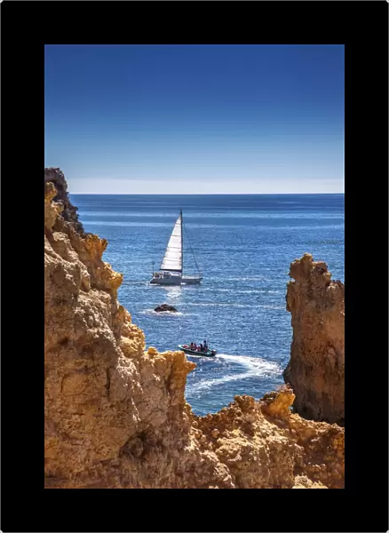 Sailing boat, Ponta de Piedade, Lagos, Algarve, Portugal