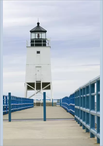 Charlevoix Lighthouse on Lake Michigan, Michigan, USA