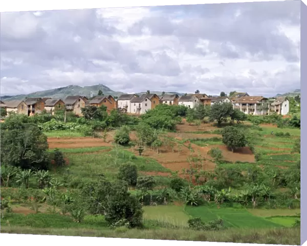 An attractive Malagasy village of the Betsileo people