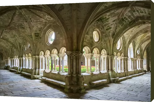 Romanesque cloisters at Abbaye de Fontfroide, Aude Department, Languedoc-Roussillon
