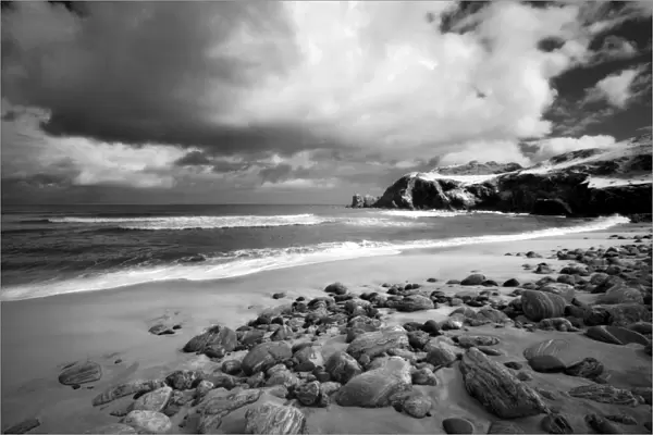 Infrared image of Dalmore beach, Isle of Lewis, Hebrides, Scotland, UK