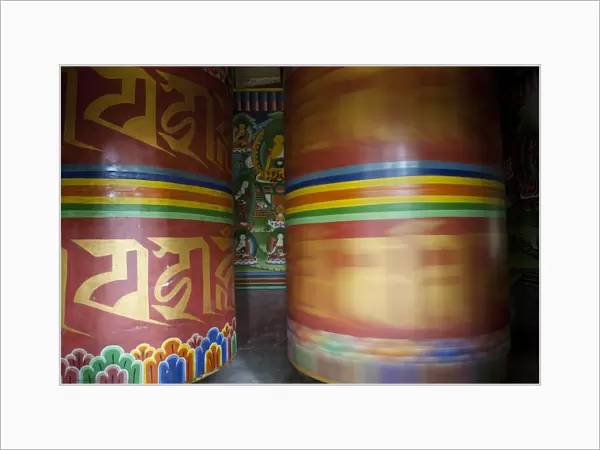 Paro, Bhutan. Bhuddist prayer wheels