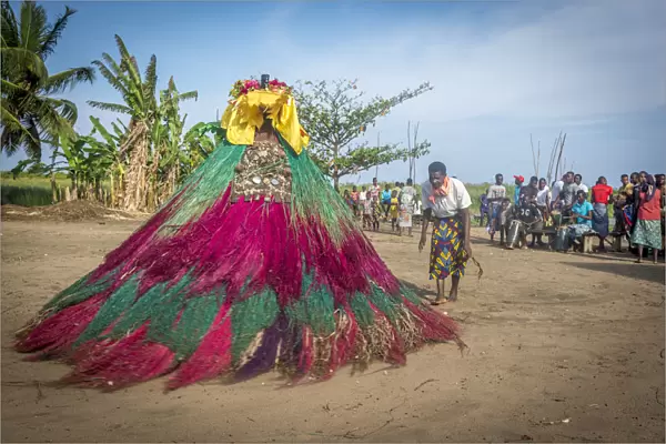 Africa, Benin, Grand Popo. Zangbeto ceremony in heve