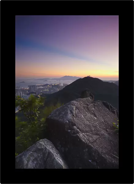 China, Hong Kong, View Of Beacon Hill And Lantau Island From Lion Rock