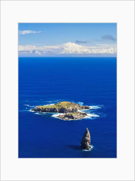 Motu Nui Islet seen from Orongo Village, Rapa Nui National Park, Easter Island, Chile