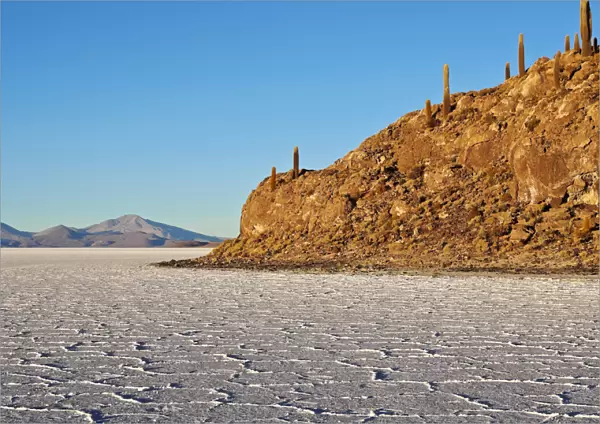 Bolivia, Potosi Department, Daniel Campos Province, Salar de Uyuni, View towards the