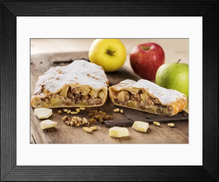 Framed Print : Print of Apple Strudel from the Dolomites Framed Print : Print of Apple Strudel from the Dolomites