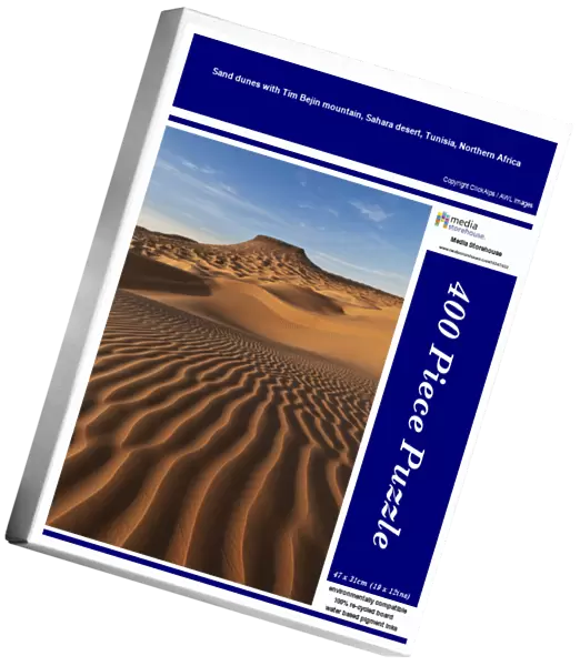 Sand dunes with Tim Bejin mountain, Sahara desert, Tunisia, Northern Africa