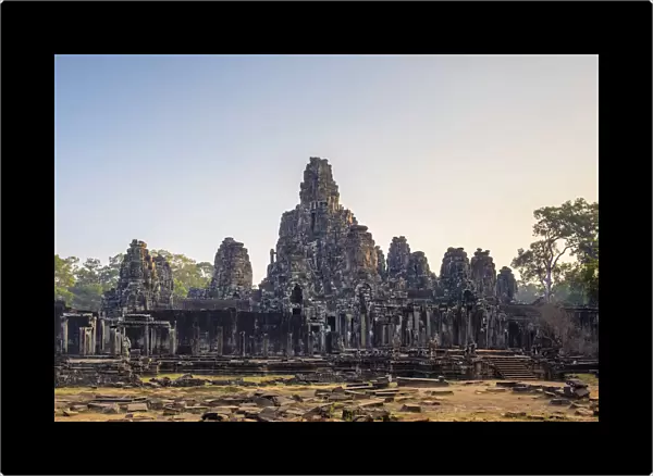 Prasat Bayon temple ruins at sunrise, Angkor Thom, UNESCO World Heritage Site, Siem