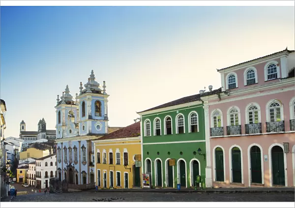 South America, Brazil, Bahia, Salvador, Historic centre, the Pelourinho showing Portuguese