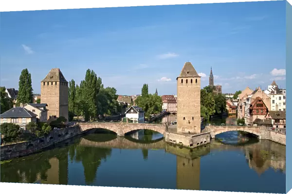 Ponts Couverts and river Ill, Strasbourg, Alsace, France