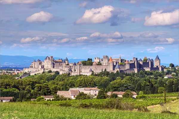The medieval fortified city, Carcassonne, Languedoc-Roussillon, France