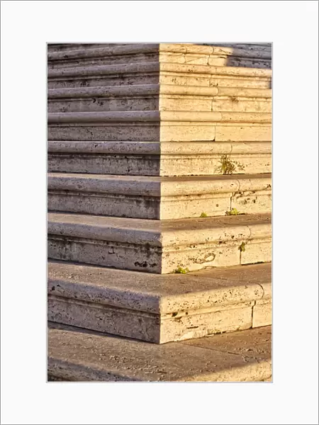 detail of roman stairs. Rome, Lazio, Italy, Europe