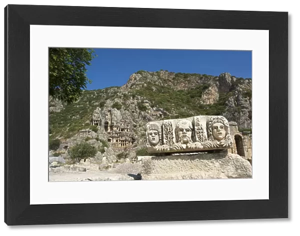 Masks and Rock Tombs in Myra, Lycia, Turquoise Coast, Turkey