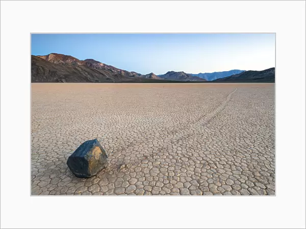 Moving boulders at Racetrack playa, Death Valley National park, California, USA