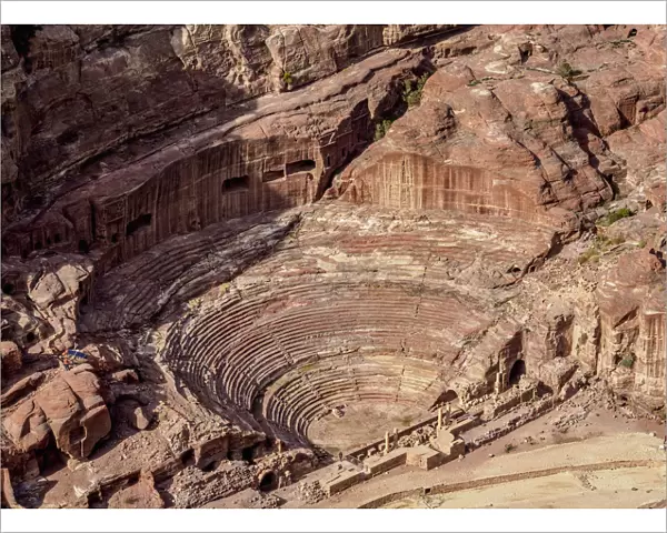 Nabatean Theatre, elevated view, Petra, Ma an Governorate, Jordan