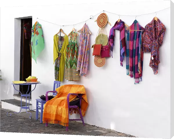 Portugal, Alentejo, Monsaraz, Traditional clothing for sale