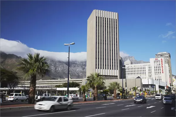 Traffic passing along Adderley Street, City Bowl, Cape Town, Western Cape, South Africa