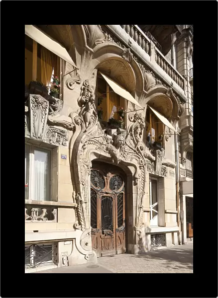 Art Nouveau apartment building, Rue Cler, Paris, France