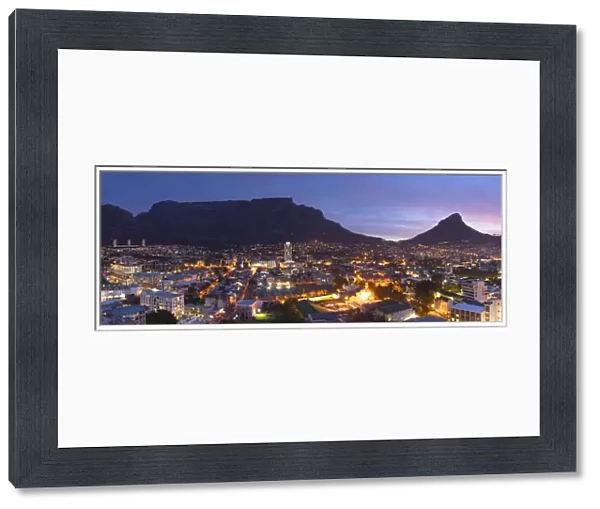 View of Table Mountain at sunset, Cape Town, Western Cape, South Africa