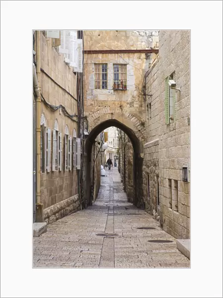 Israel, Jerusalem, Cobbled street in the Jewish Quarter